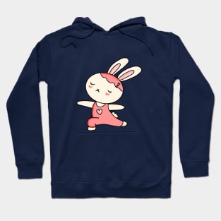 Cute bunny doing Yoga Cartoon Hoodie